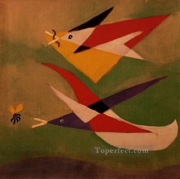 抽象的かつ装飾的 Painting - Deux hirondelles 1932 キュビズム